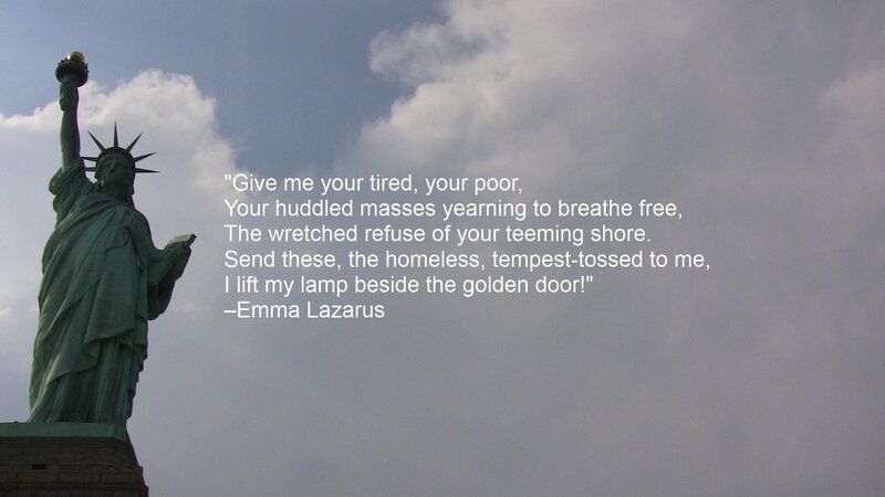 Statue of Liberty with poem