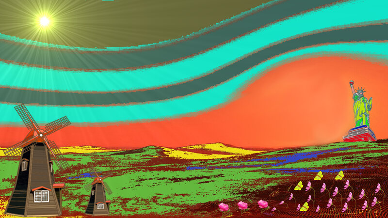 Statue of Liberty with Windmills