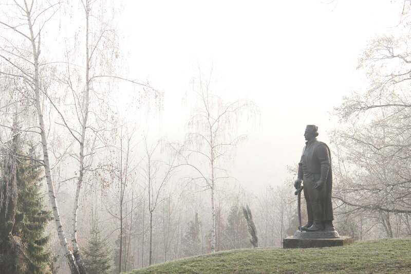 Statue of Man in Park