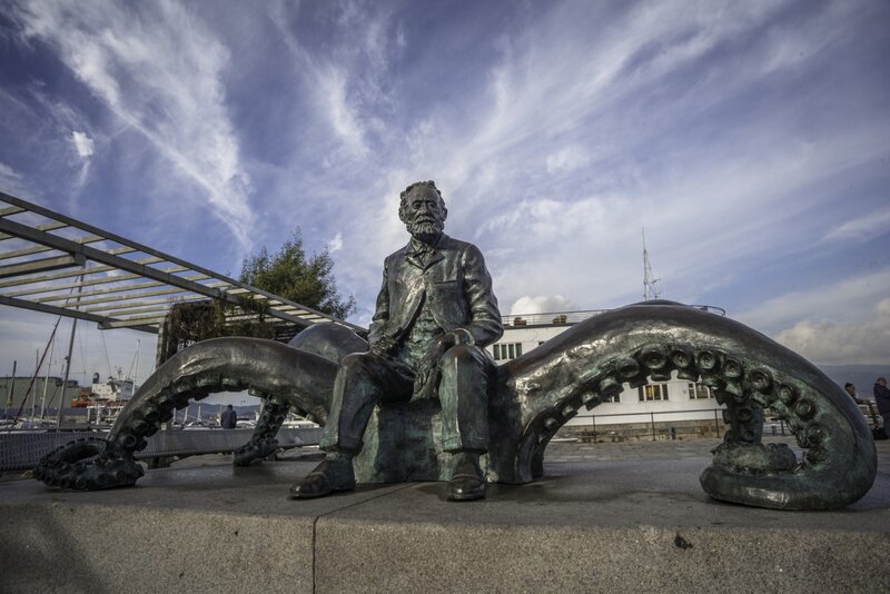 Statue of Man on Octopus