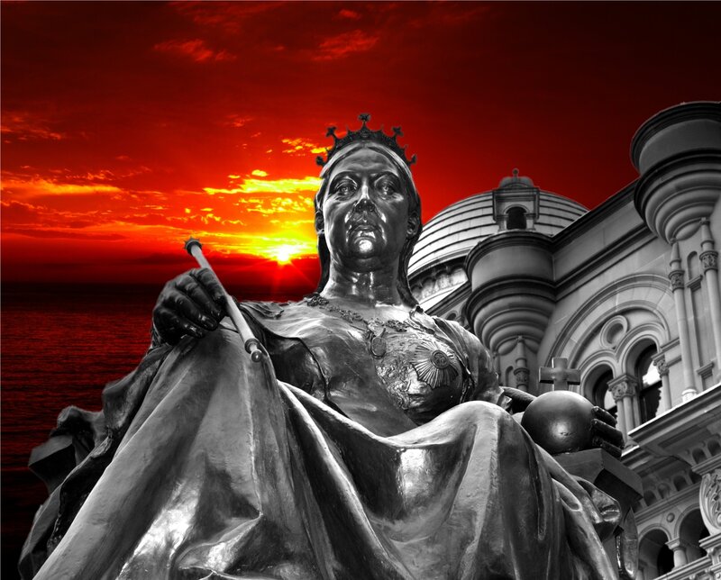 Statue of Queen Victoria — Red