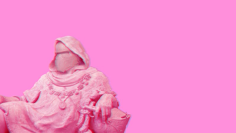 Statue of Robed Figure — Pink