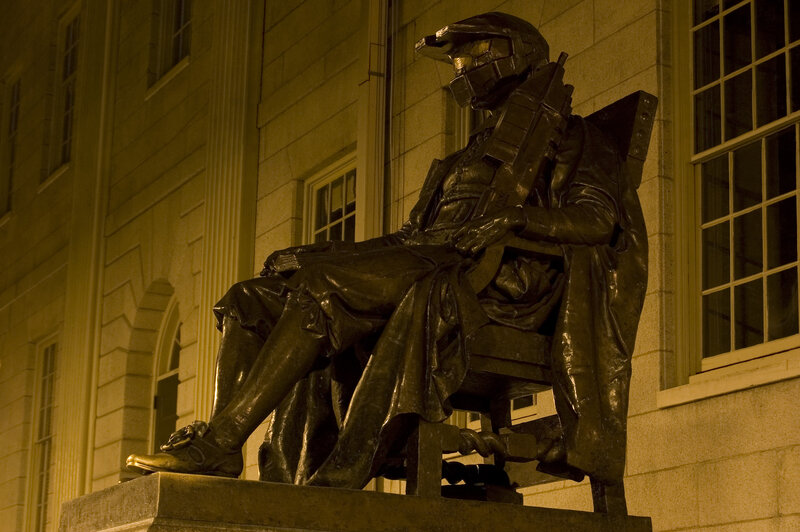 statue of soldier in helmet