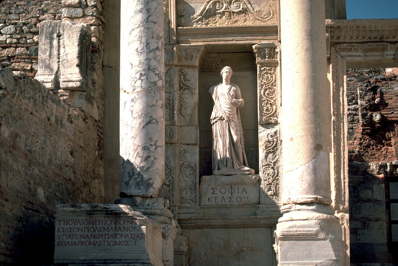 Statue of Sophia in ancient ruins