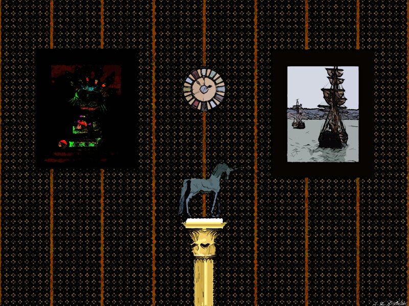Statue of Unicorn on Pedestal
