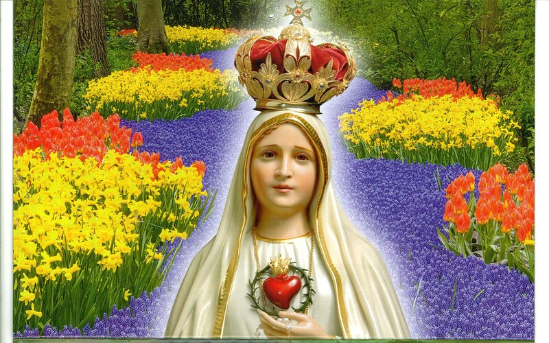 Statue of Virgin Mary — White, Serene, Spring