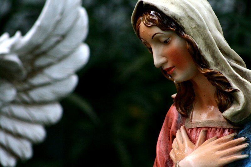 Statue of Virgin Mary — White