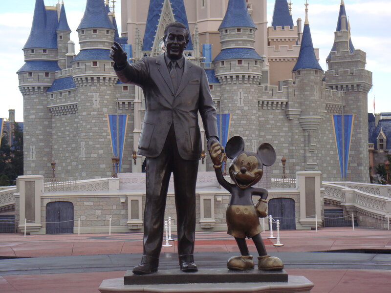 Statue of Walt Disney and Mickey Mouse