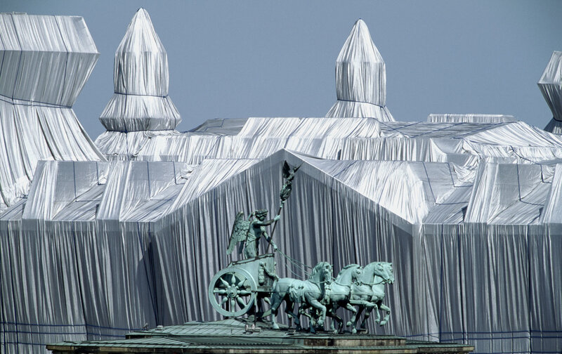 Statue on a covered building