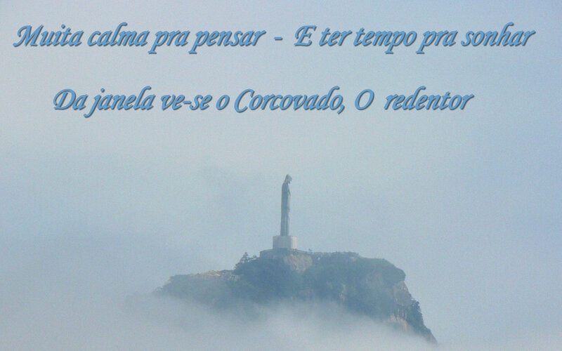 Statue on a misty hill