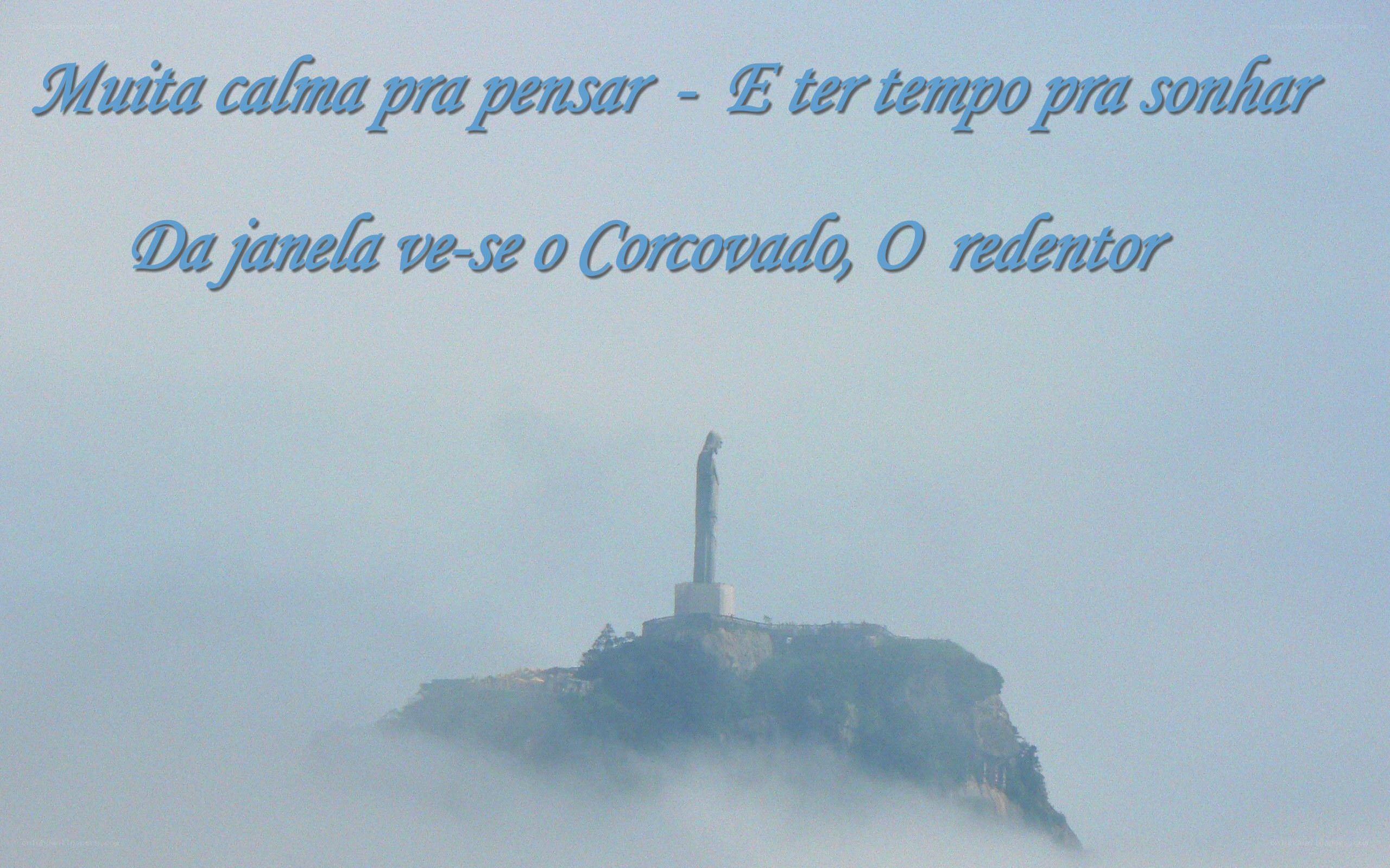 Statue on a misty hill