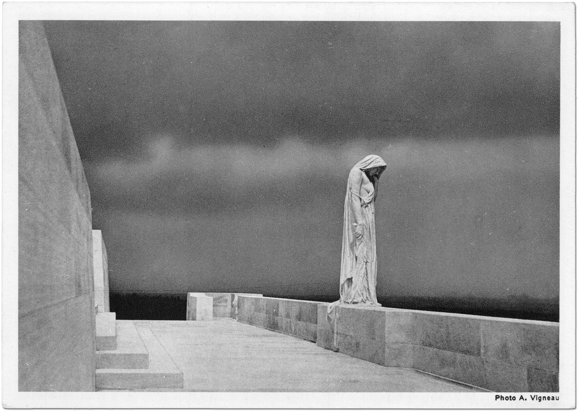 Statue on a stone terrace