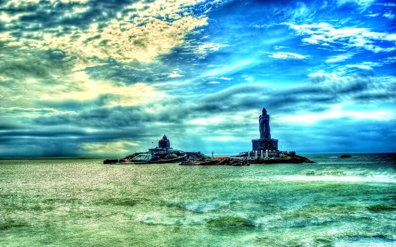 Statue on Coastal Island