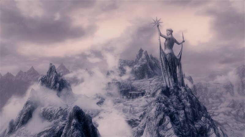 Statue on Snowy Mountain
