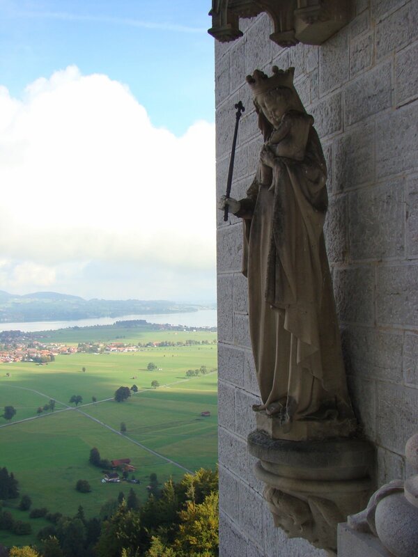 Statue overlooking a valley