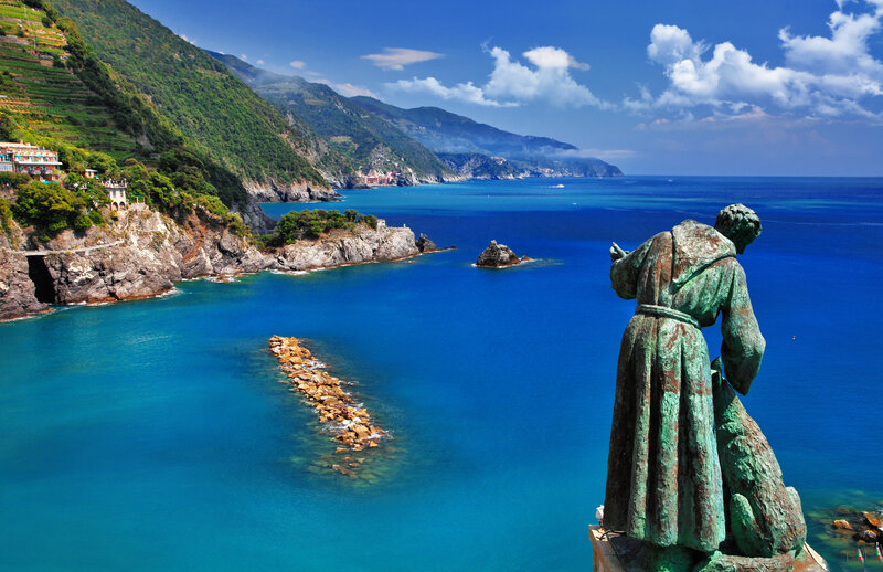 Statue Overlooking Coastline