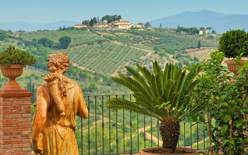 Statue Overlooking Hills