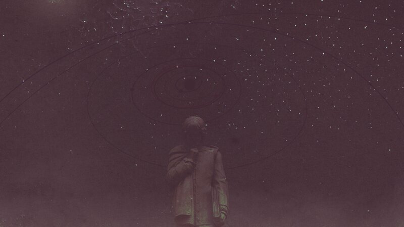 Statue under Starry Sky