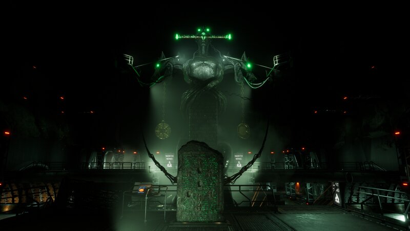 Statue with Glowing Eyes