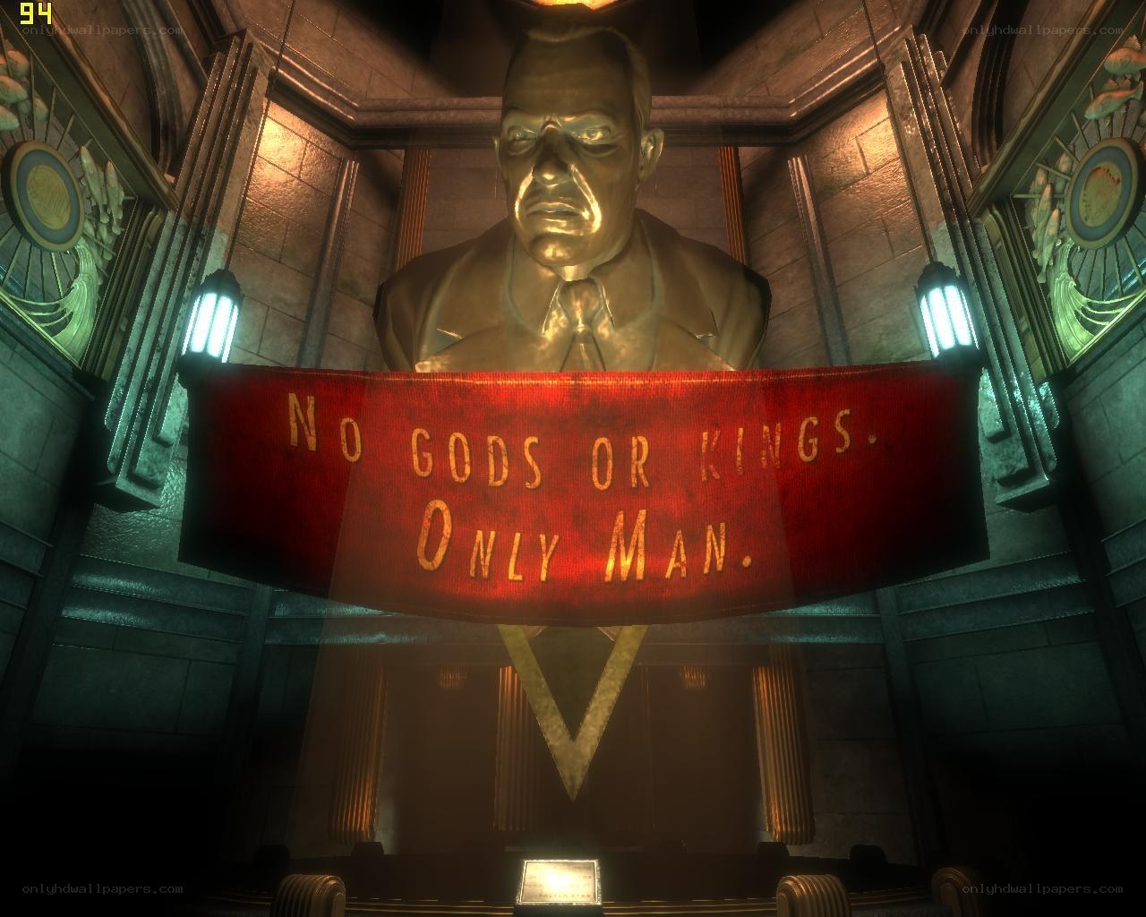 statue with revolutionary banner