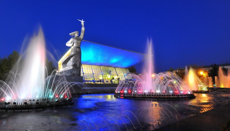 Statue with Star and Fountain