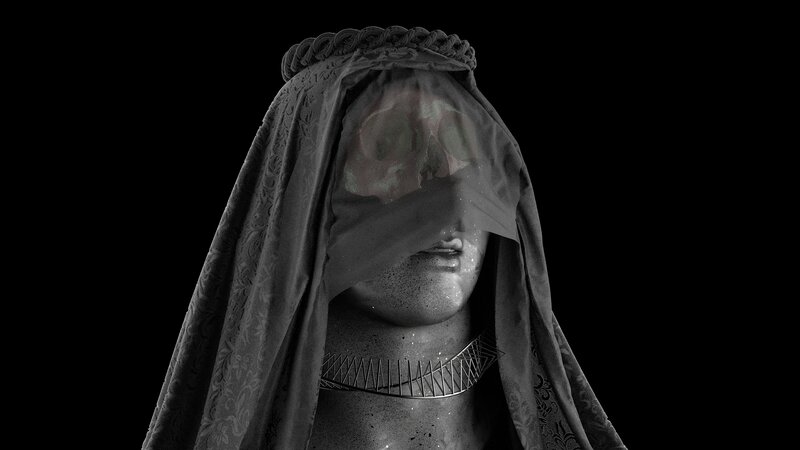 Statue with Veil and Skull