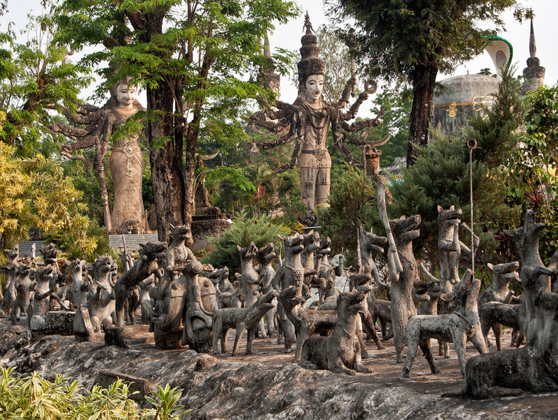 Statues in a Garden — Green