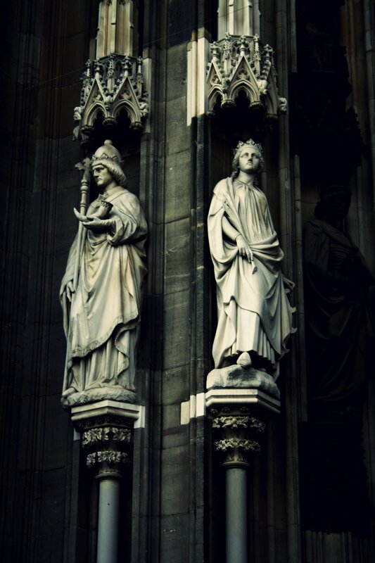 Statues on a cathedral facade