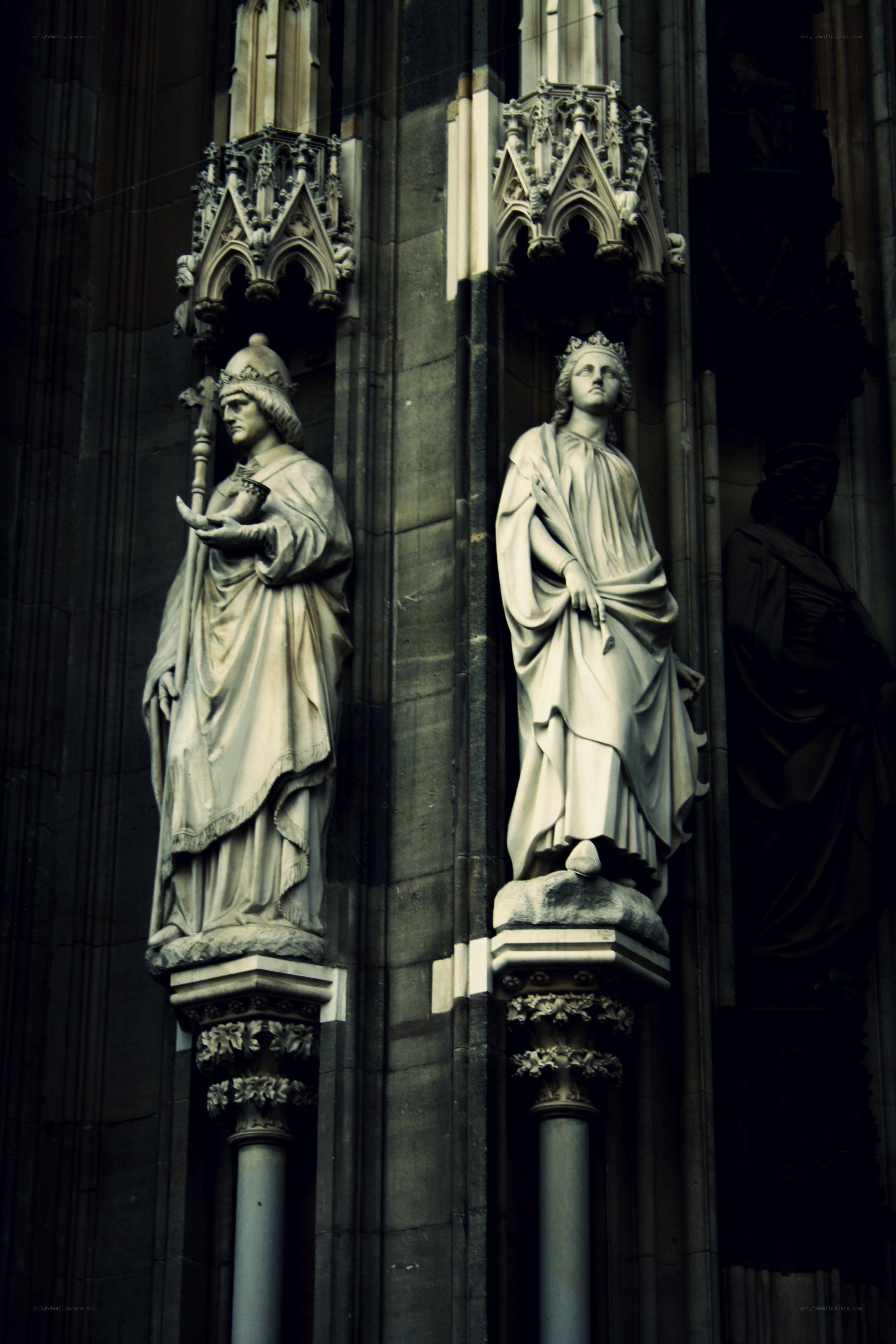 Statues on a cathedral facade