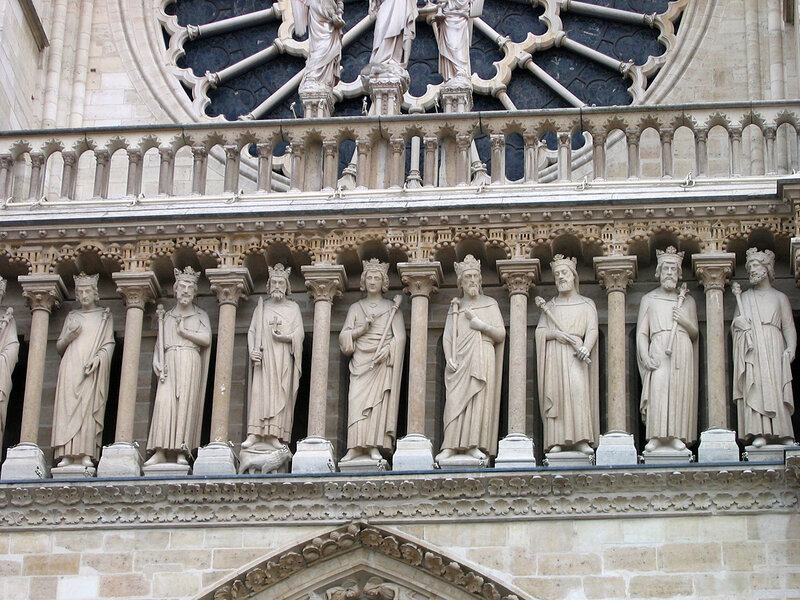 Statues on cathedral facade