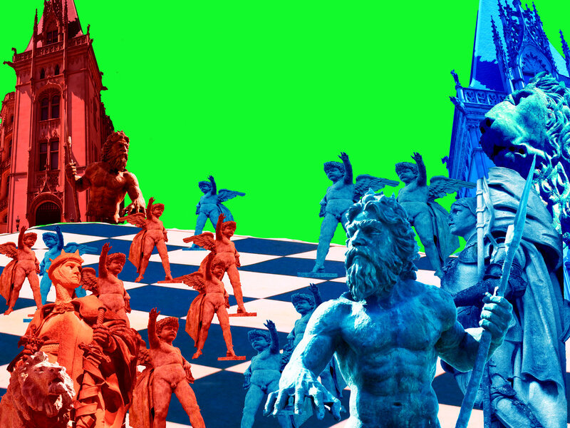 Statues on Chessboard
