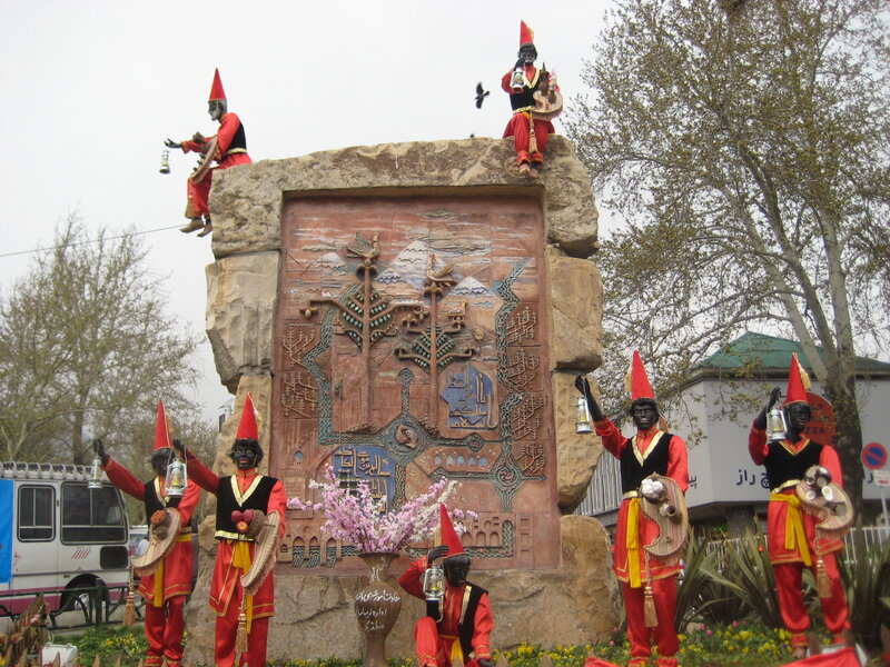 Statues on Stone Monument