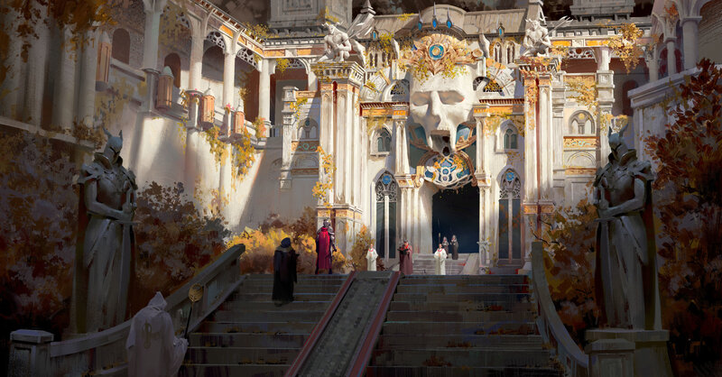 Statues on Stone Stairs