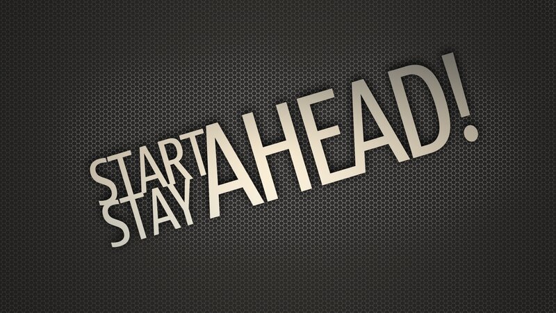 Stay ahead text design