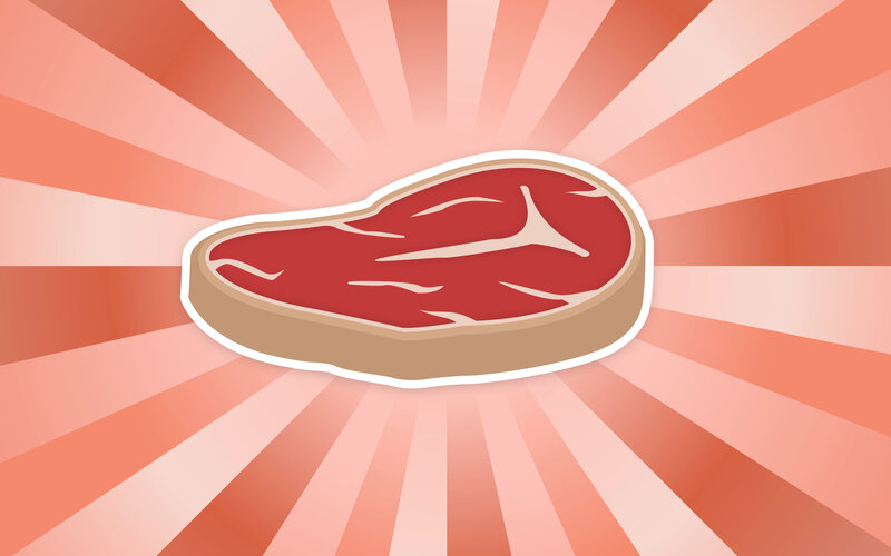 steak on radiant background