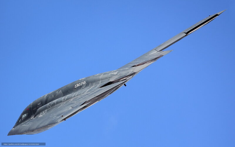 Stealth Bomber Aircraft — Blue, Dramatic, Afternoon