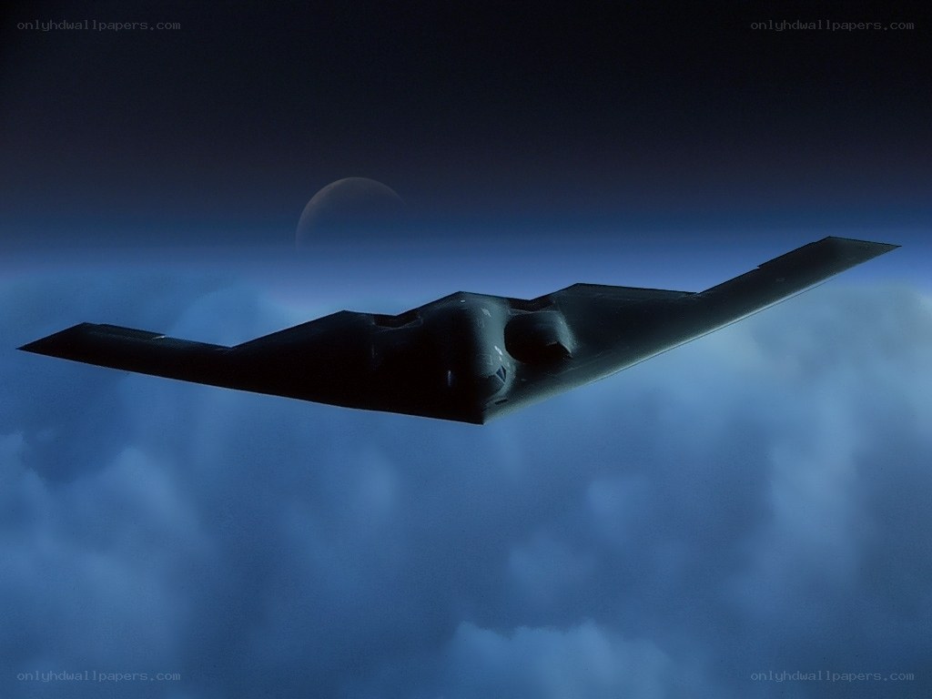 Stealth bomber in flight