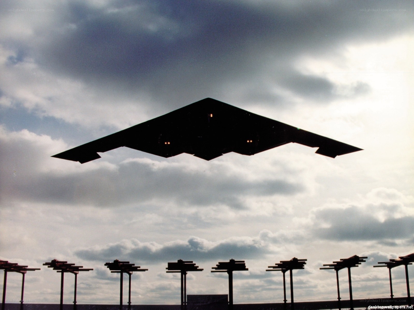 Stealth bomber in flight