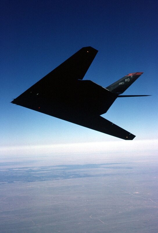 Stealth bomber in flight