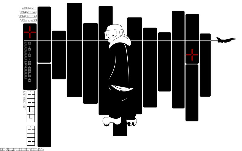 Stealth character in cityscape