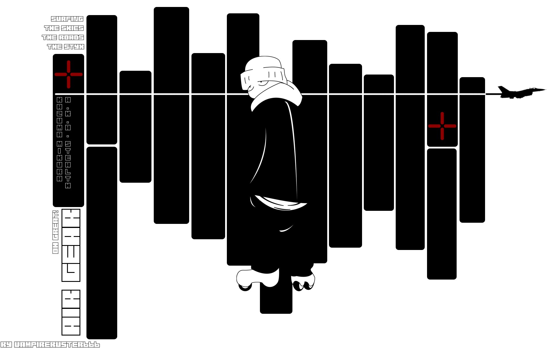 Stealth character in cityscape