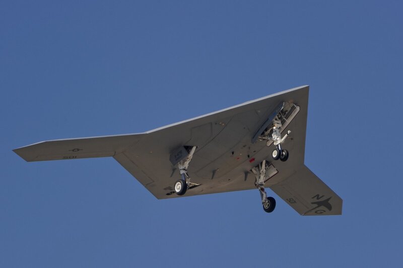Stealth drone in flight
