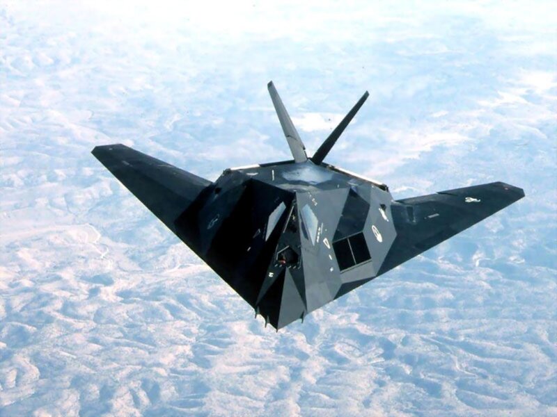 Stealth Fighter Jet — Black, Calm, Photograph