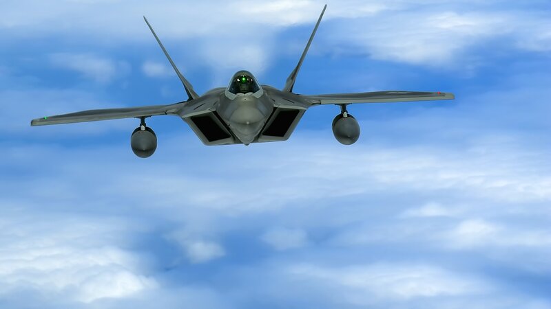 Stealth Fighter Jet — Blue, Calm, 3d Render