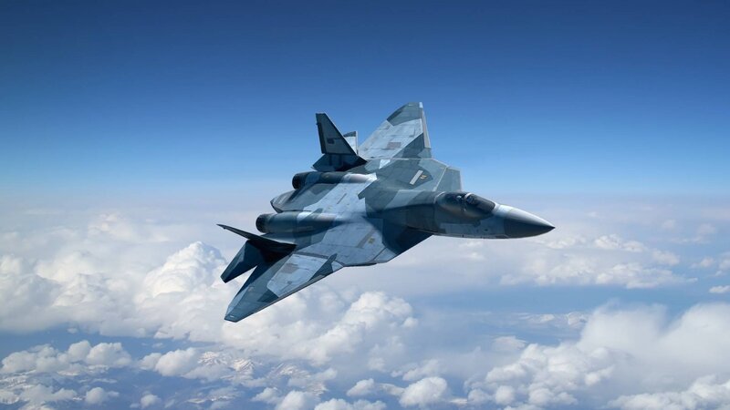 Stealth Fighter Jet — Blue, Serene, Afternoon, 3d Render, Clouds