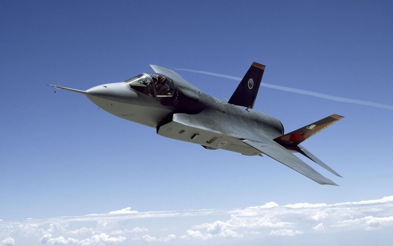Stealth Fighter Jet — Blue, Serene, Afternoon, Photograph