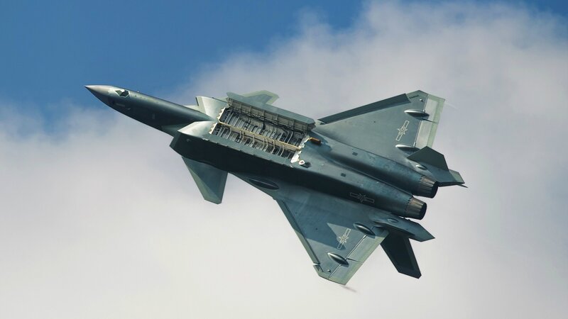 Stealth Fighter Jet — Gray, Dramatic, 3d Render, Clouds