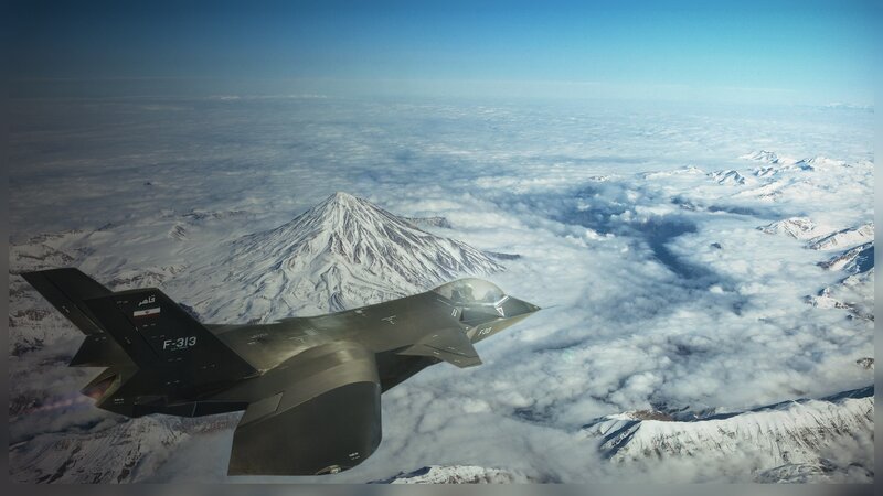 Stealth Fighter Jet — Gray, Dramatic, 3d Render, Mountain