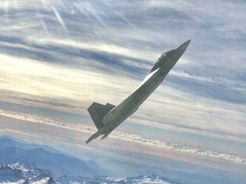 Stealth Fighter Jet — Gray, Dramatic, Afternoon