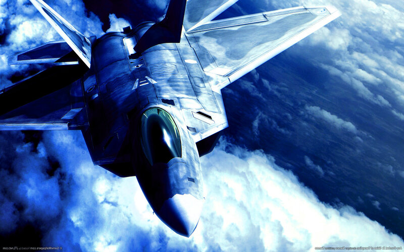 stealth fighter jet in clouds